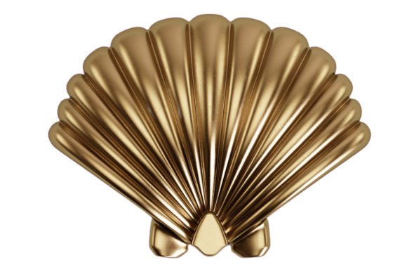 259 Golden Decorative Shell Isolated: Transform Your Living Room Design with Precision and Style