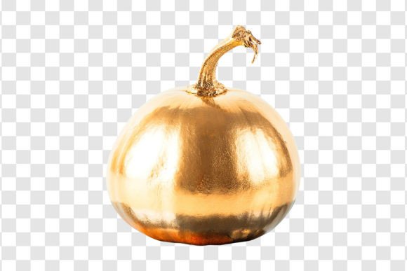 638 Decorative Golden Pumpkin Isolated: Strategic Use for Creative and Marketing Goals