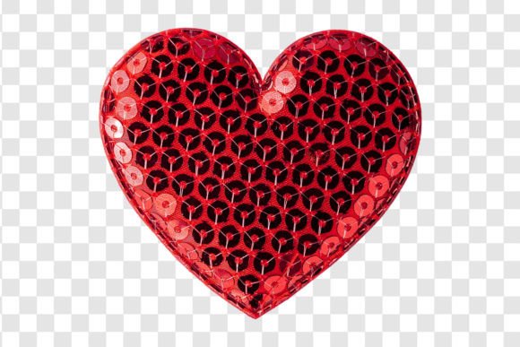 748 Decorative Red Sequin Heart Isolated: A Versatile Design Element