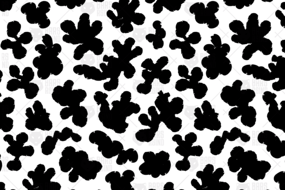Black Blobs Grunge Seamless Pattern: A Modern Design Element