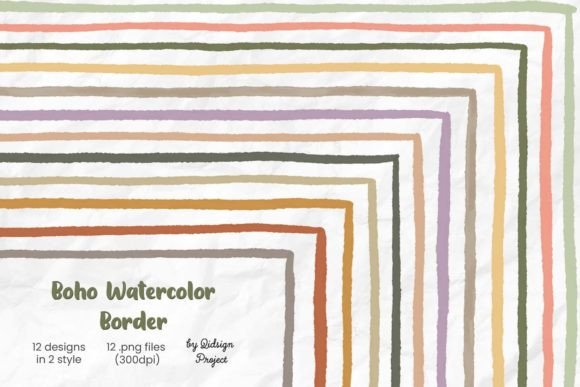 Boho Watercolor Border: A Creative Addition to Your Design Workflow
