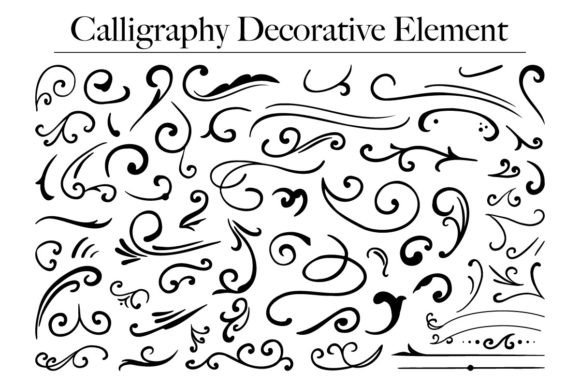 Calligraphy Line Floral Decoration 2: A Fusion of Art and Precision