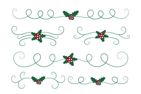 Christmas Flourish Swirl Holly Ornaments: Elegant Decor for Every Project
