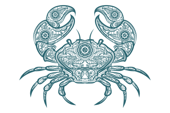 Crab with Zentangle Ornament: A Decorative Art Form for Creativity and Calm