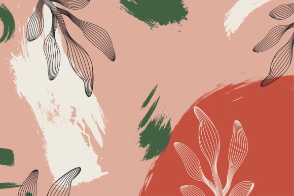 Custom Brush Stroke Background for Tropical Leaf Designs