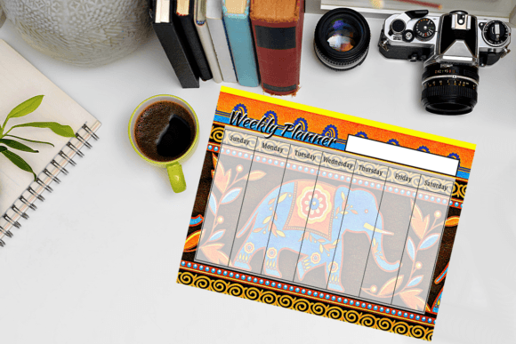 Decorative Elephant Weekly Planner Sheet: A Strategic Tool for Productivity and Creativity