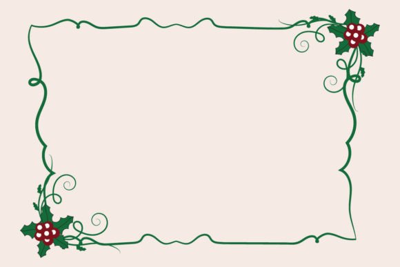 Holiday Christmas Square Border Frame