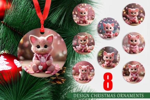Ornament Valentine Cat