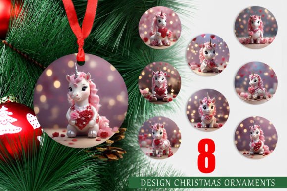 Ornament Valentine Unicorn Design