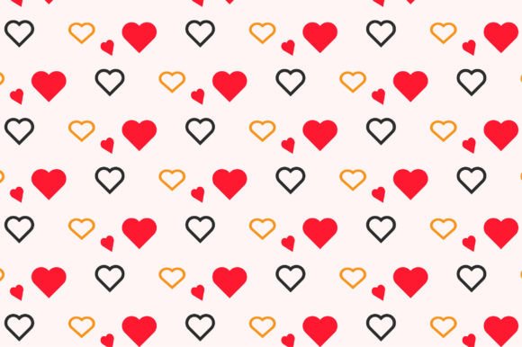 Pattern of Decorative Hearts: A Versatile Graphic Design Asset for Creative Projects