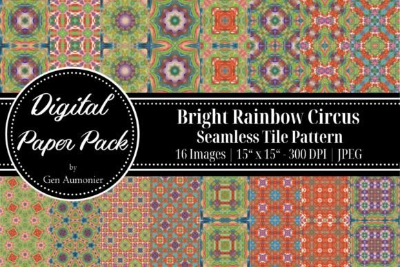 Rainbow Circus Seamless Tile Patterns