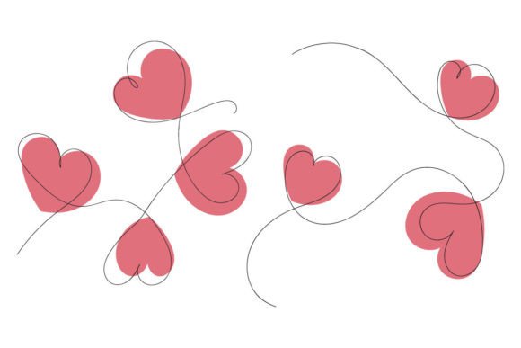 Thin Continuous One Line Hearts Vector: A Minimalist Design for Romantic Expression