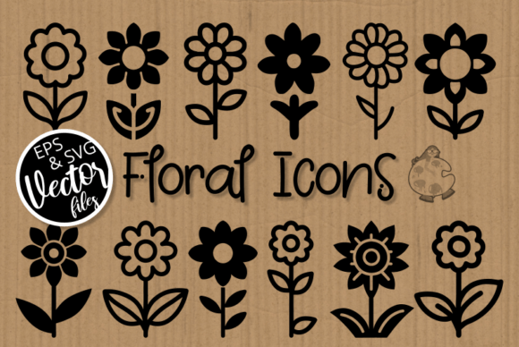 Vector Floral Pictogram Icon Collection