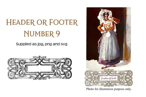 Vintage Decorative Header or Footer 9: Timeless Elegance for Modern Creations